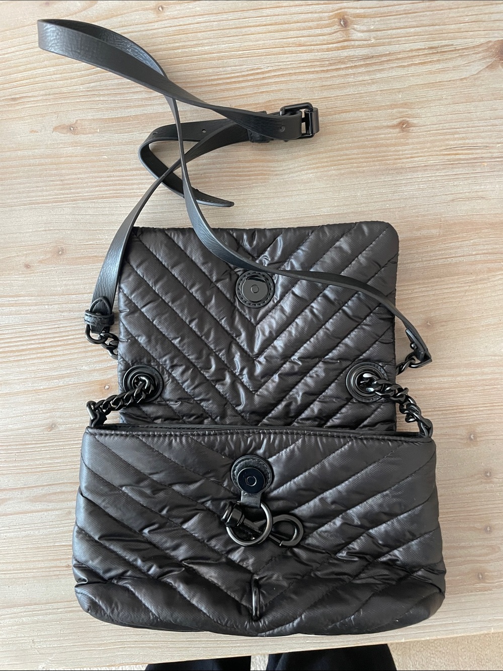 Rebecca Minkoff Black Quilted Chain-Strap Crossbody - Picture 2 of 5